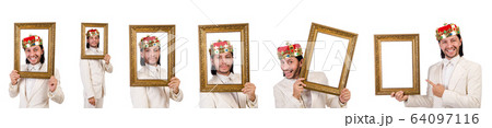 King with picture frame on white King with picture frame on white 64097116