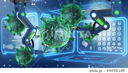 Coronavirus illustration concept - 3d rendering Coronavirus illustration concept - 3d rendering 64098186