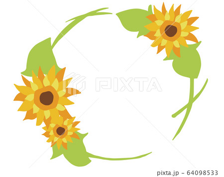 ひまわり フレーム カットイラスト ひまわり フレーム カットイラスト 64098533