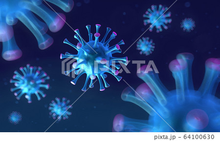 Microscopic view of a infectious virus. Corona 64100630