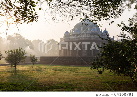 Isa Khan's Tomb in the Humayun's garden, New Delhi, India 64100791