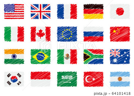 国旗のイラスト/G20 flags
