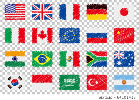 国旗のイラスト G Flagsのイラスト素材