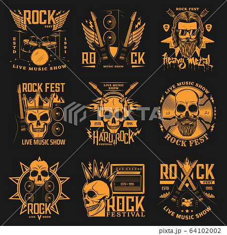 Heavy metal, hard rock music band concert skulls 64102002