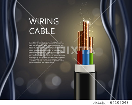 Electric wire cable, wires copper shine sparks Electric wire cable, wires copper shine sparks 64102043