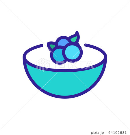blueberries in a bowl icon vector outline illustration blueberries in a bowl icon vector outline illustration 64102681