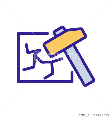 break the glass icon vector outline illustration 64102719