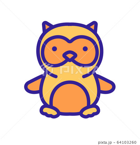 owl toy icon vector outline illustration 64103260