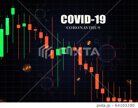Stock market chart in down trend crisis from 64103290