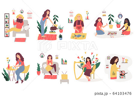 Big bundle of scenes with people enjoying hobbies Big bundle of scenes with people enjoying hobbies 64103476