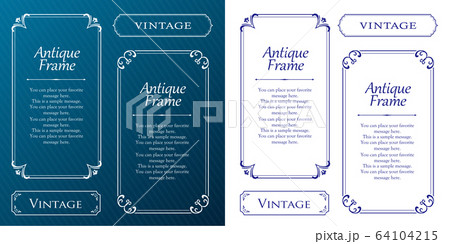 おしゃれでかっこいいフレームデザインセット ロココ調 ビンテージ アンティーク ロマンチックのイラスト素材