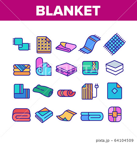 Blanket And Towel Collection Icons Set Vector Blanket And Towel Collection Icons Set Vector 64104509