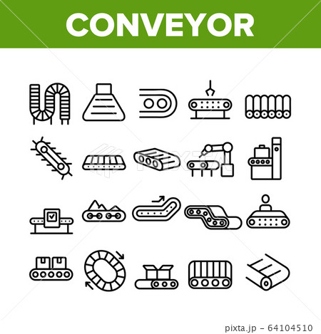 Conveyor Factory Tool Collection Icons Set Vector Conveyor Factory Tool Collection Icons Set Vector 64104510