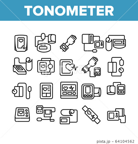 Tonometer Equipment Collection Icons Set Vector 64104562