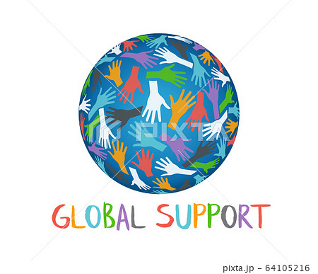 Global Support People Helping Hands 64105216