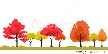 紅葉の木 背景イラストのイラスト素材