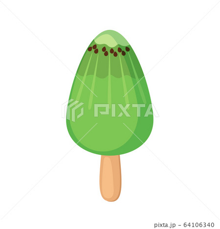 Vector kiwi ice cream icon in flat style isolated on white background. Vector kiwi ice cream icon in flat style isolated on white background. 64106340