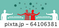 Social distancing concept, keep distance from infected person, Coronavirus pandemic 2019-ncov 64106381
