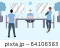 Social distancing and work communication concept, Coronavirus COVID-19 pandemic 2019-ncov prevention 64106383