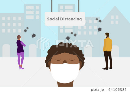 Social distancing and work from home concept, Coronavirus COVID-19 pandemic 2019-ncov prevention 64106385