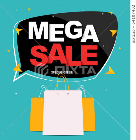 Mega Sale Banner Template. Vector Illustration Mega Sale Banner Template. Vector Illustration 64107402