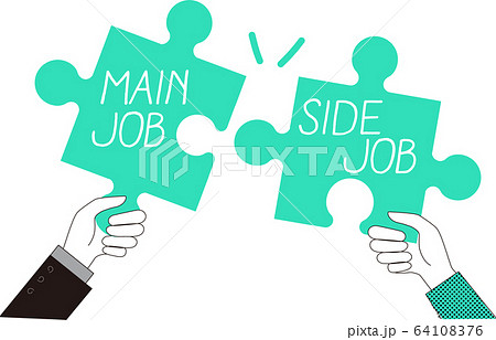 本業と副業のパズルイメージ 64108376