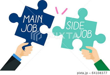 本業と副業のパズルイメージ 本業と副業のパズルイメージ 64108377