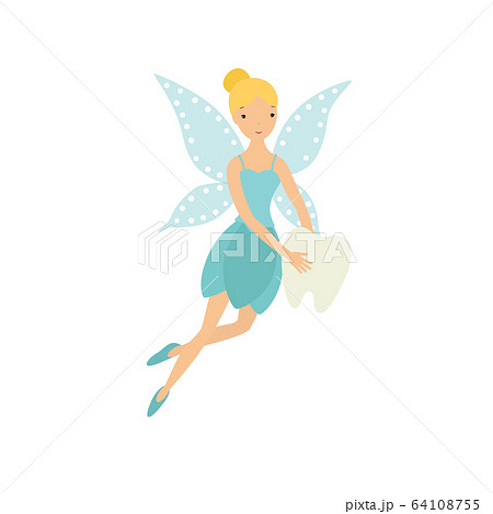 Tooth fairy. Vector illustration isolated on white background. Tooth fairy. Vector illustration isolated on white background. 64108755