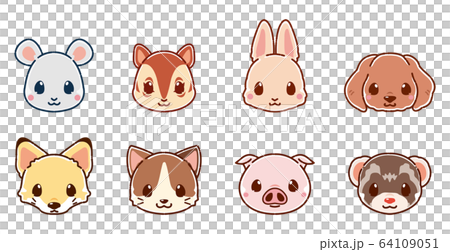 子ども向け優しい色合いの動物たち(ふんわりアニマルズ2) 64109051