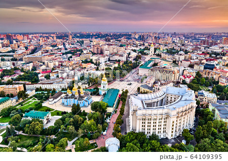 St. Michael Monastery, Ministry of Foreign Affairs and Saint Sophia Cathedral in Kiev, Ukraine St. Michael Monastery, Ministry of Foreign Affairs and Saint Sophia Cathedral in Kiev, Ukraine 64109395