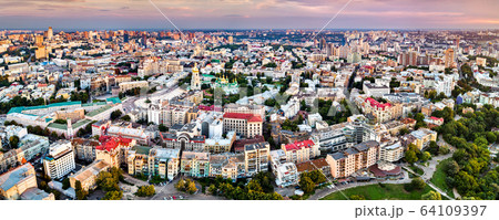 Aerial panorama of Old Kiev in Ukraine Aerial panorama of Old Kiev in Ukraine 64109397