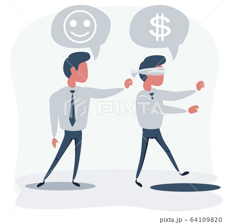 Business man pushing his competitor to the hole. Concept of competition, sabotage and danger of the 64109820