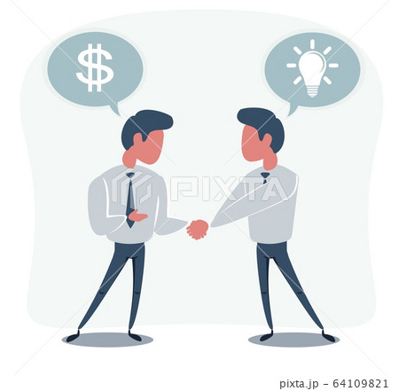 Two businessmen shaking hands to seal an agreement. Two businessmen shaking hands to seal an agreement. 64109821