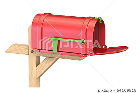 Empty mailbox with flag down 3D 64109919