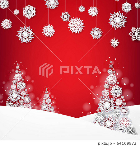 Xmas Card With Christmas Tree Snowflake 64109972
