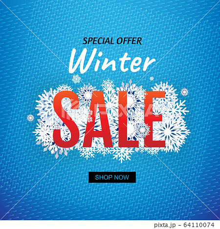 Winter Sale Poster With White Snowflakes 64110074