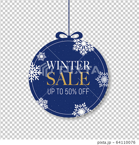 Winter Sale Label With Snowflake Transparent 64110076