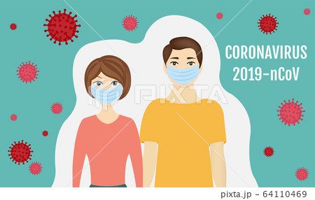 Stop Coronavirus Poster Isolated Green Background 64110469