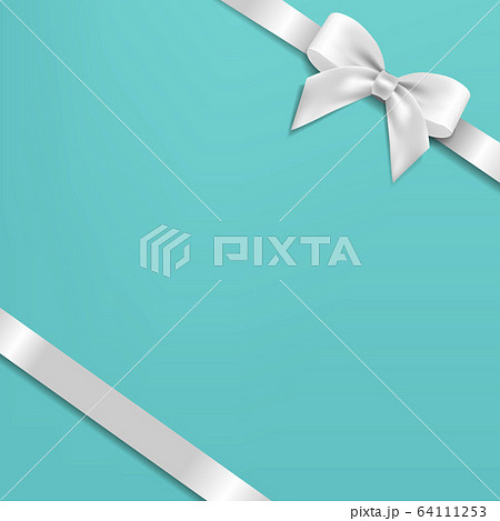 White Bow With Mint Poster 64111253
