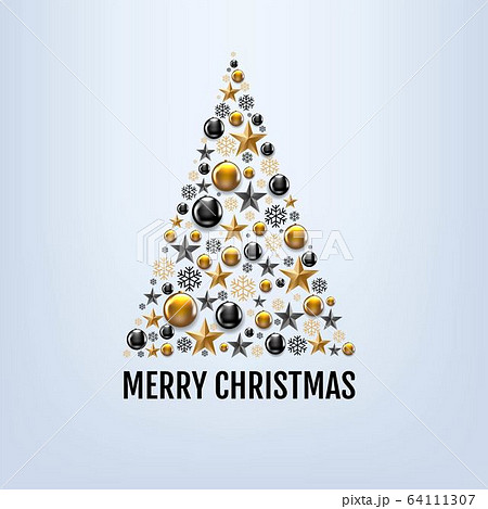 Merry Christmas Card With Christmas Toys And Stars Merry Christmas Card With Christmas Toys And Stars 64111307