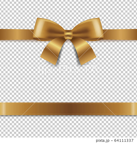 Golden Bow Isolated Transparent Background Golden Bow Isolated Transparent Background 64111337