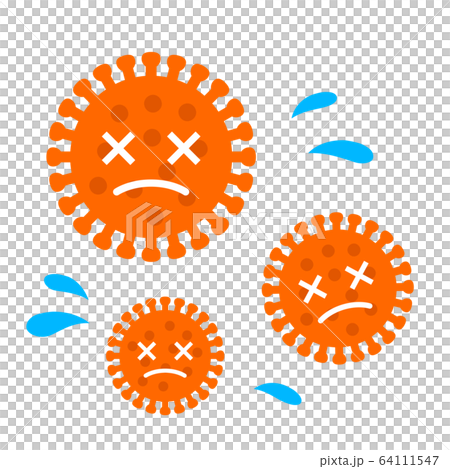 殺菌されるウイルスのイラストのイラスト素材
