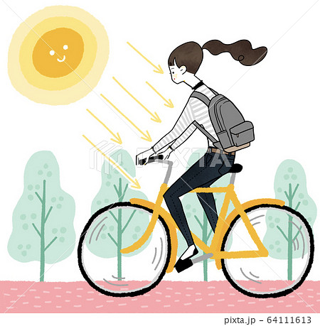 サイクリング 日焼け対策のイラスト素材