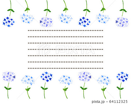 アジサイの便箋のイラスト素材