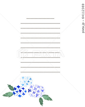 アジサイの便箋のイラスト素材