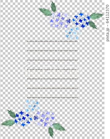 アジサイの便箋のイラスト素材