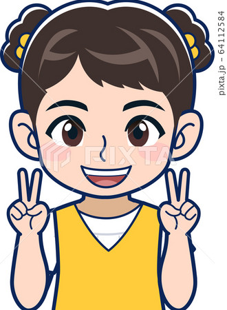 黄色い服着た小学生の女の子 黄色い服着た小学生の女の子 64112584