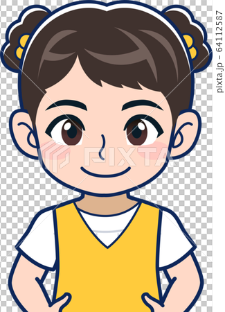 Elementary school girl in yellow clothes Elementary school girl in yellow clothes 64112587