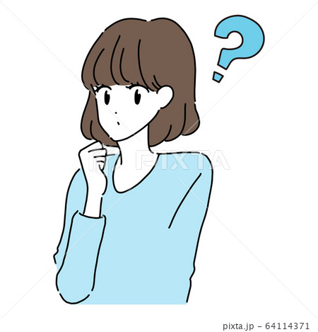女性 はてな 考えるのイラスト素材