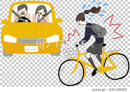 交通事故 自転車のイラスト素材